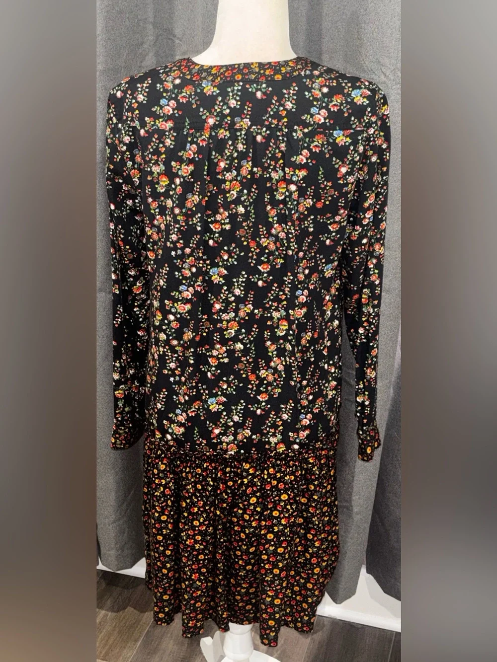 NWT Anthropologie Maeve Marlie Button Front Floral Tunic Dress Bohemian Size 4 - Picture 5 of 11